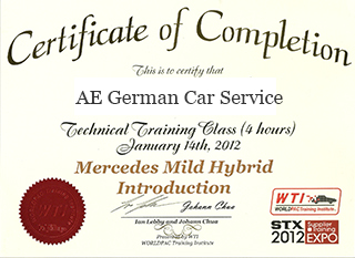 Completed Technical traning for Mercedes Mild Hybrid Introduction.